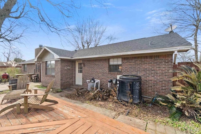 wooden deck with cooling unit