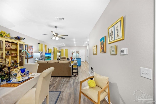 138 Georgia St, Crestview, FL 32536 - living room featuring wood finished floors and ceiling fan