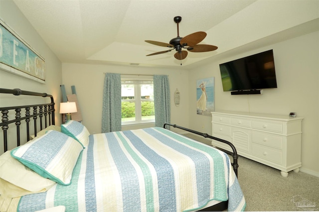 5735 Farrel Way, Milton, FL 32583 - bedroom featuring a tray ceiling, carpet floors, baseboards, and ceiling fan