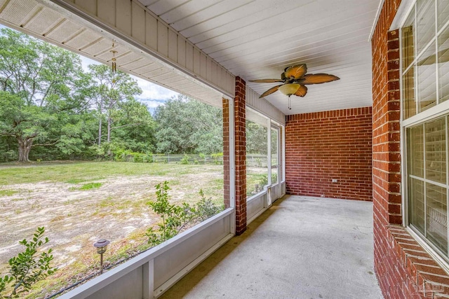 view of patio / terrace featuring a ceiling fan