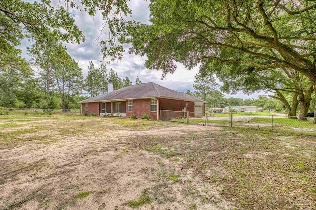 view of yard with fence