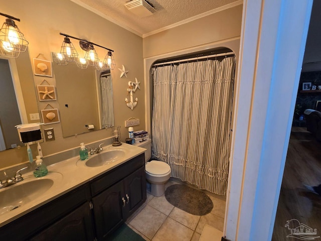 4940 Dawson Rd, Century, FL 32535 - bathroom with a sink, visible vents, tile patterned floors, and a textured ceiling