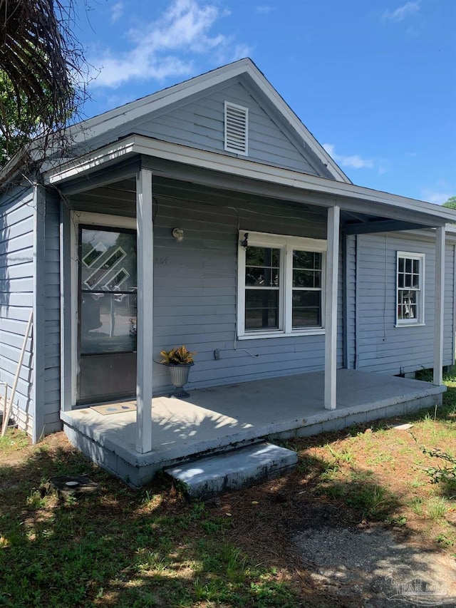 exterior space featuring covered porch