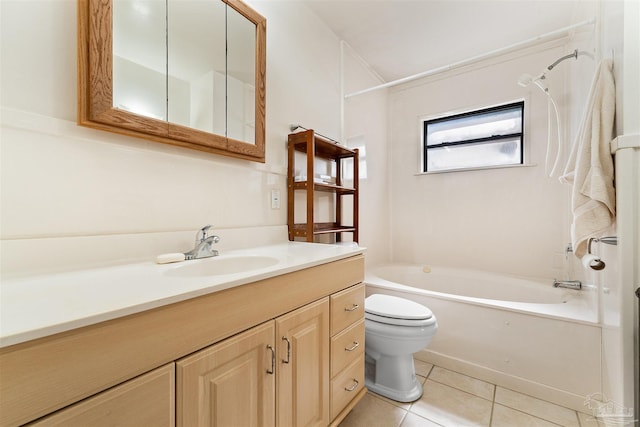 3332 Laurel Dr, Gulf Breeze, FL 32563 - full bath featuring toilet, shower / bath combination, vanity, and tile patterned flooring