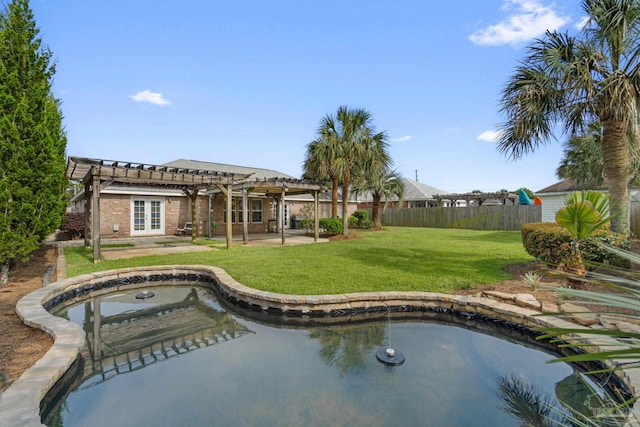 2215 Seascale Ct, Navarre, FL 32566 - view of swimming pool with a pergola, french doors, and a patio area