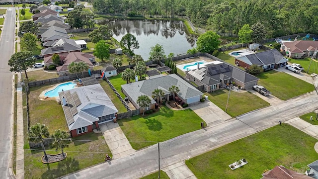 2215 Seascale Ct, Navarre, FL 32566 - aerial view of residential area featuring a pool and a large body of water