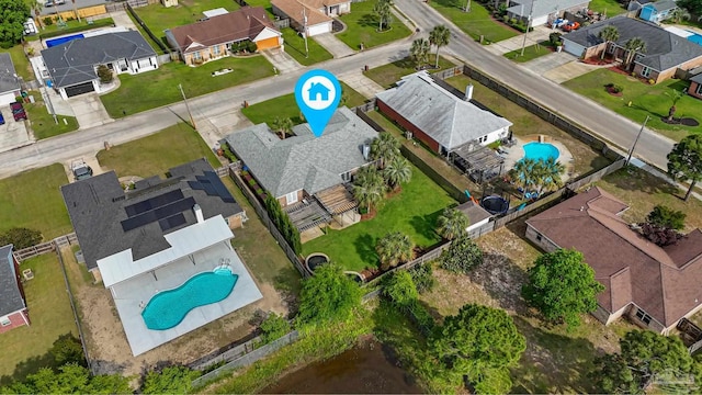 2215 Seascale Ct, Navarre, FL 32566 - aerial perspective of suburban area with a pool