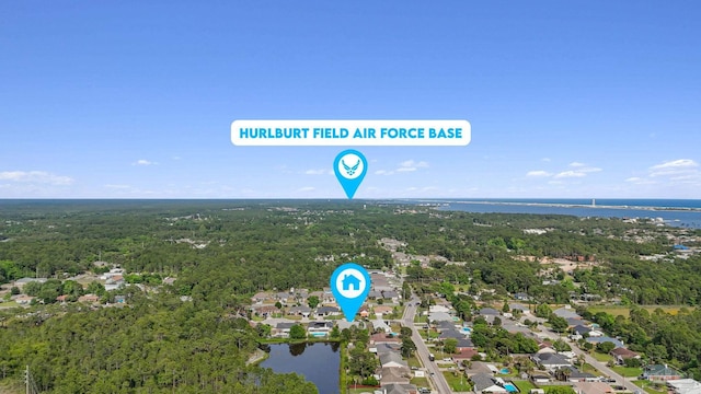 2215 Seascale Ct, Navarre, FL 32566 - drone / aerial view of a heavily wooded area and a large body of water