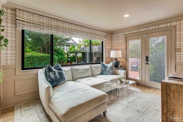 sunroom with french doors