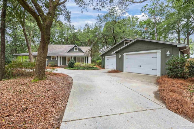 ranch-style home with a garage