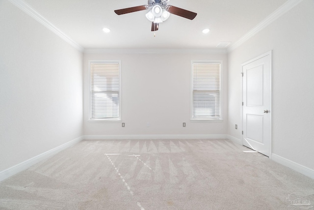 2339 Habersham Ln, Cantonment, FL 32533 - unfurnished room featuring light carpet, crown molding, and baseboards