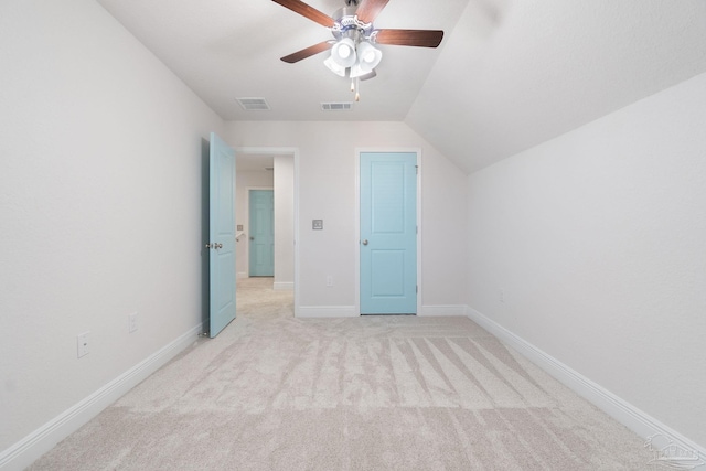 2339 Habersham Ln, Cantonment, FL 32533 - unfurnished bedroom featuring baseboards, visible vents, a ceiling fan, and light colored carpet