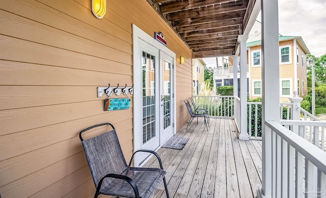 deck with french doors