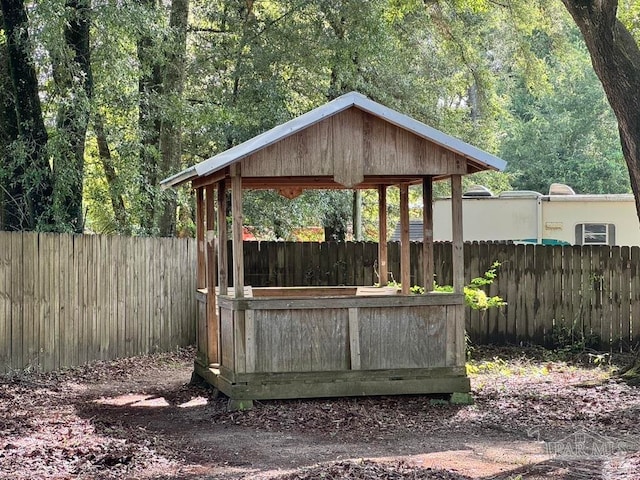 view of outbuilding with a gazebo