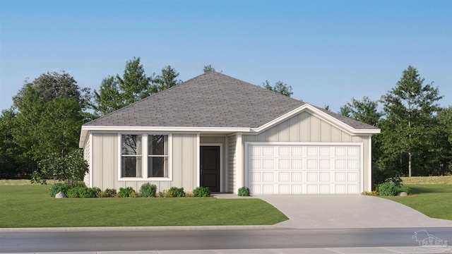 6377 Buckthorn Cir Lot 14E, Pace, FL 32571 - single story home featuring board and batten siding, a garage, driveway, and a front yard