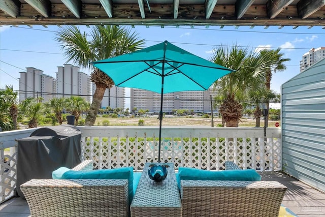 view of patio / terrace featuring a deck