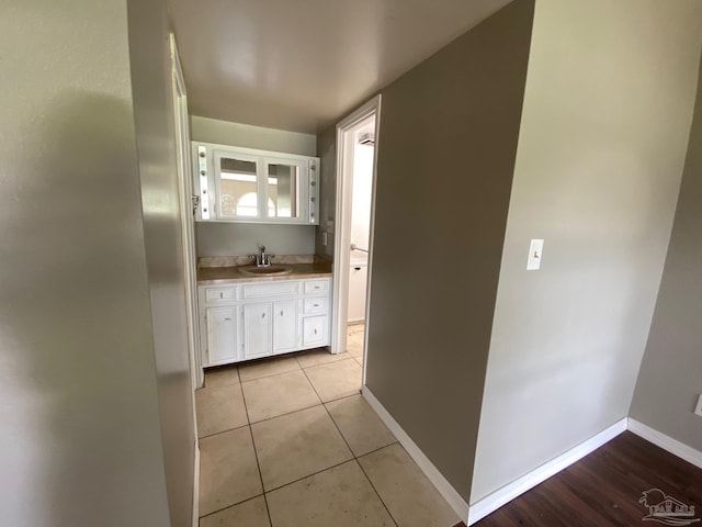 bathroom featuring vanity and tile patterned floors