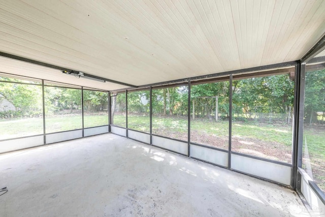 view of unfurnished sunroom