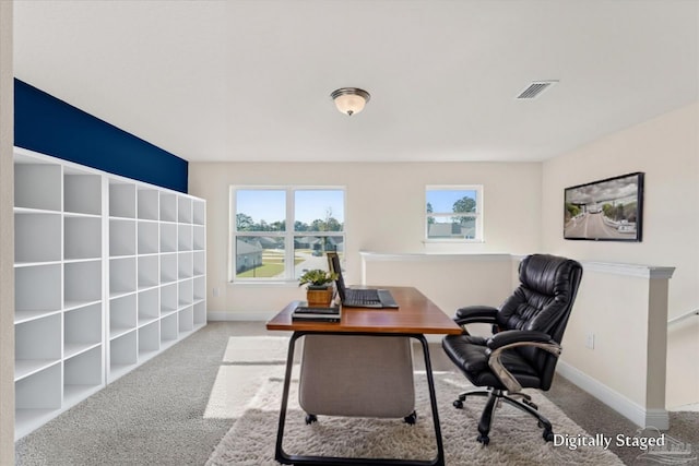 view of carpeted office