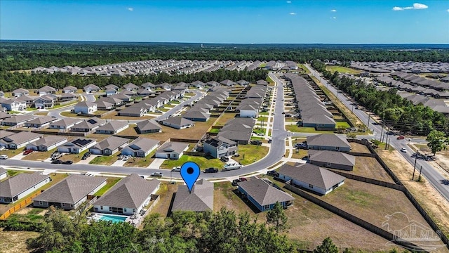 birds eye view of property featuring a residential view