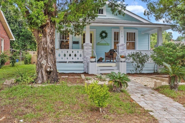 bungalow featuring covered porch