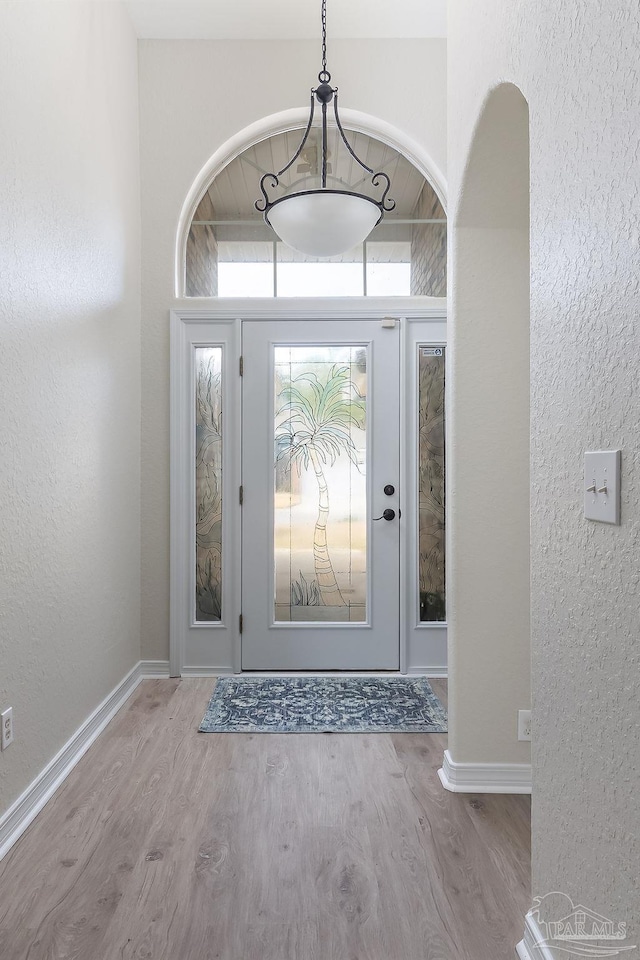 foyer featuring light wood-type flooring