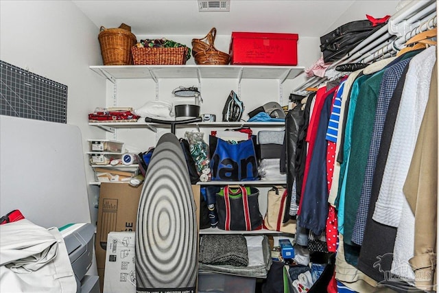 walk in closet with visible vents