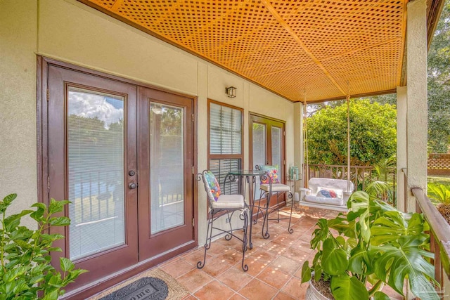 view of patio with french doors