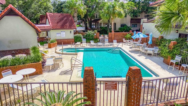 view of pool with a patio area