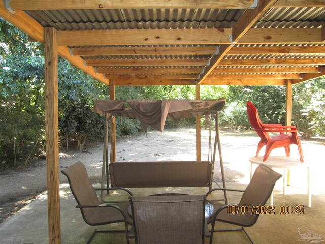 view of patio / terrace featuring a pergola