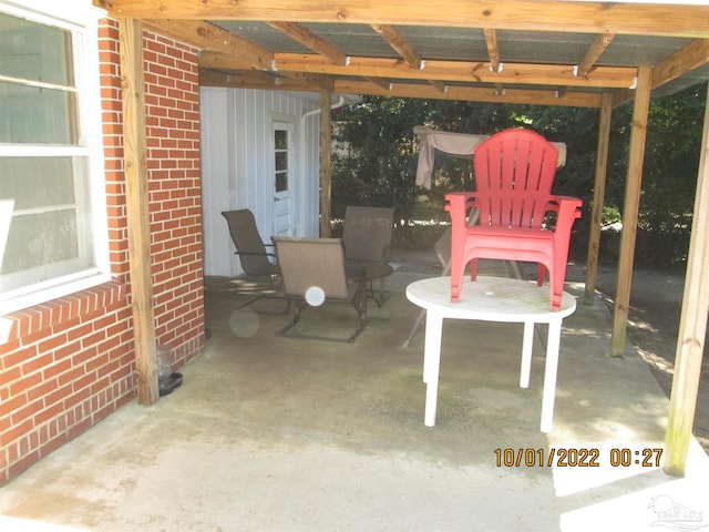 view of patio / terrace featuring a pergola