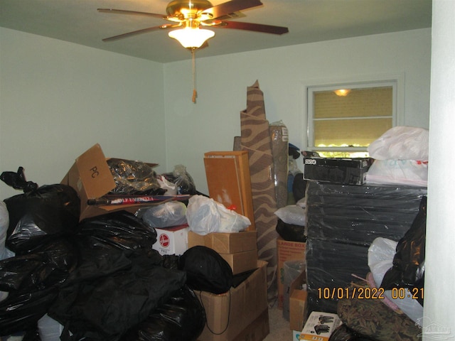 bedroom featuring ceiling fan