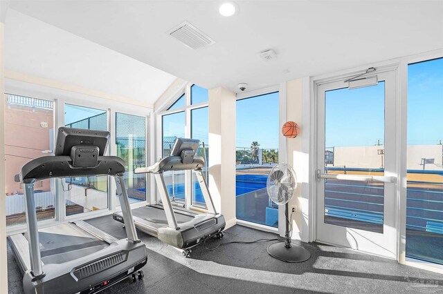13335 Johnson Beach Rd Unit 1003, Pensacola, FL 32507 - gym featuring lofted ceiling