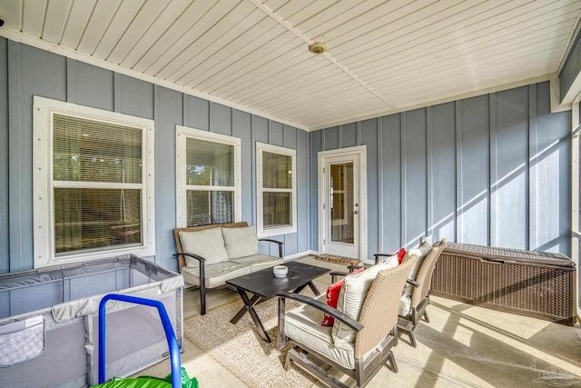 view of patio featuring an outdoor hangout area