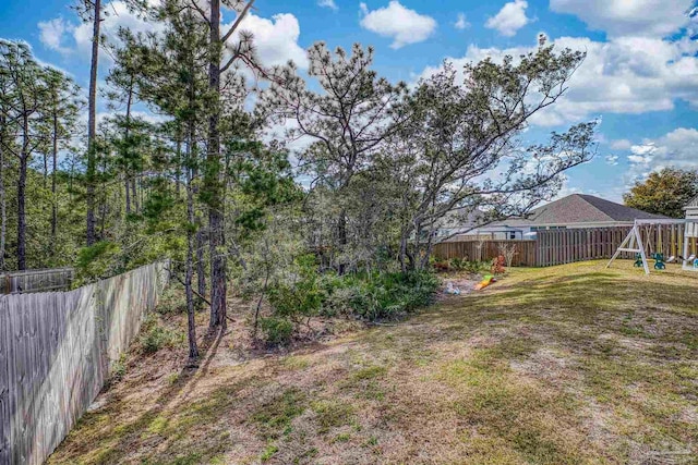 view of yard featuring a playground