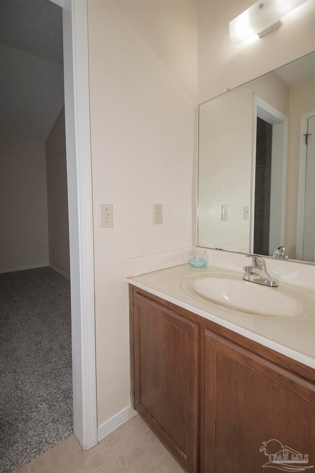 bathroom featuring vanity and tile patterned floors