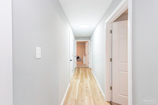 hallway featuring light wood-type flooring