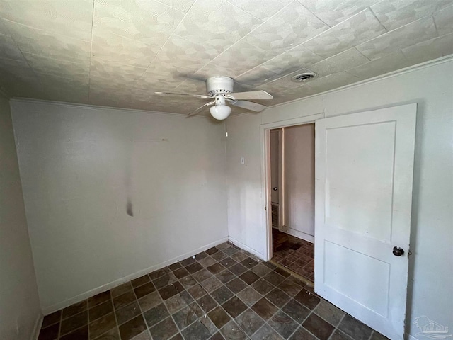 unfurnished bedroom with tile patterned floors, a closet, and ceiling fan