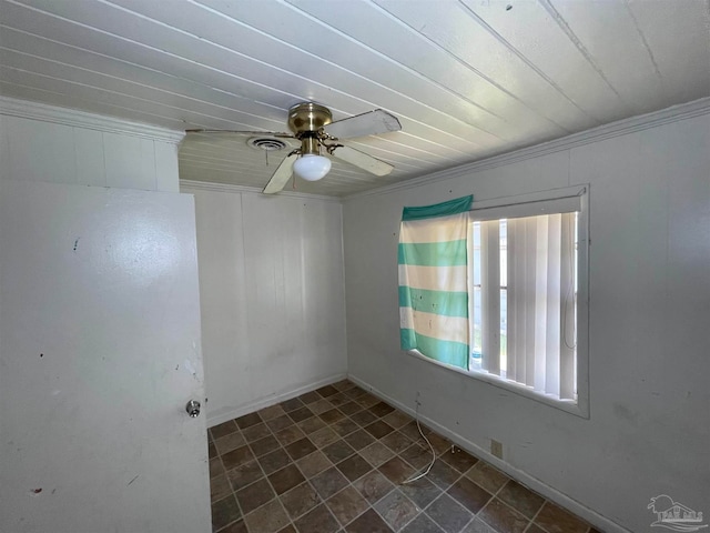 unfurnished room with tile patterned flooring and ceiling fan