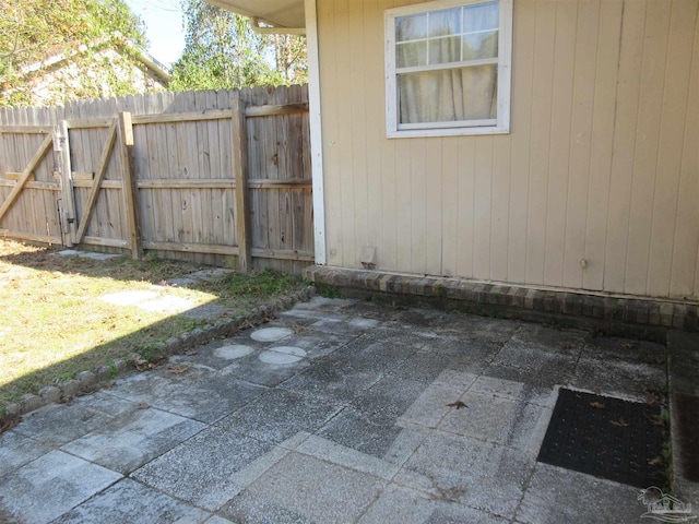 view of yard with a patio area and fence