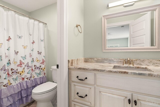 8901 Salt Grass Dr, Pensacola, FL 32526 - full bath with toilet, curtained shower, and vanity
