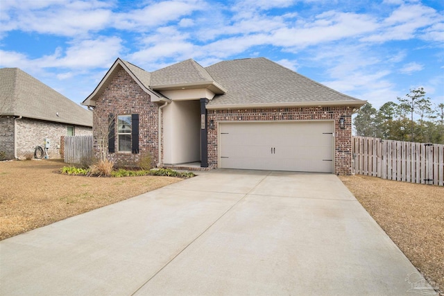 view of front of home with a garage