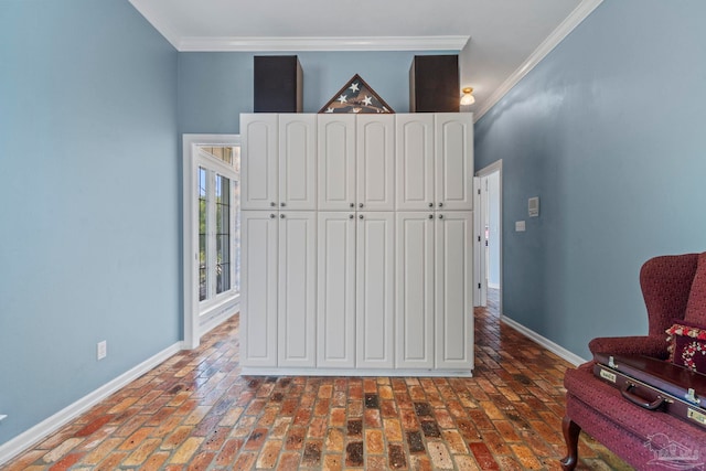 4757 Chinquapin Dr, Gulf Breeze, FL 32563 - bedroom featuring baseboards, brick flooring, and ornamental molding