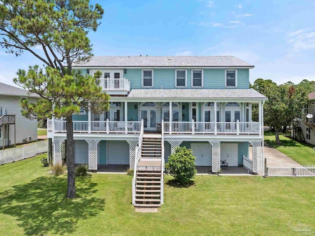 4757 Chinquapin Dr, Gulf Breeze, FL 32563 - back of property with stairway and french doors