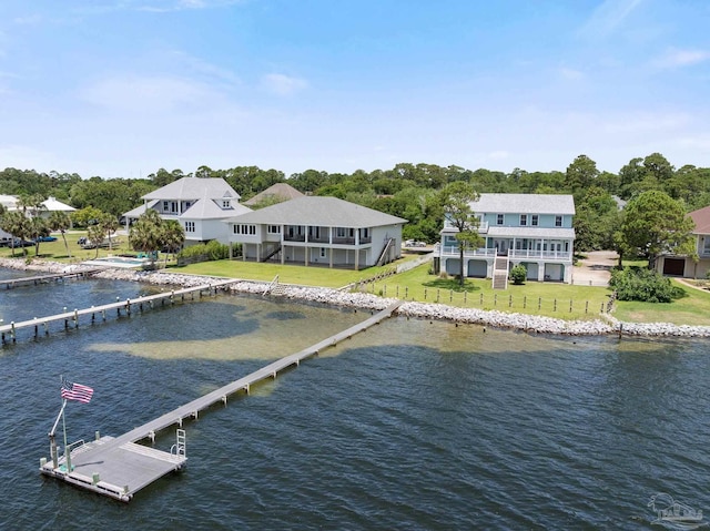 4757 Chinquapin Dr, Gulf Breeze, FL 32563 - dock area featuring a water view and stairs