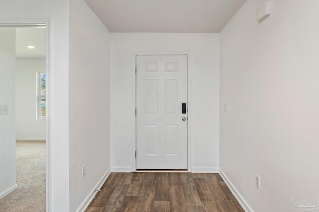 foyer featuring dark hardwood / wood-style flooring