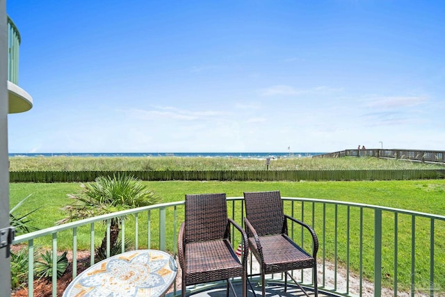 balcony with a water view