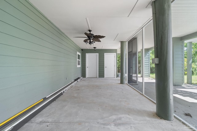 view of patio / terrace featuring ceiling fan