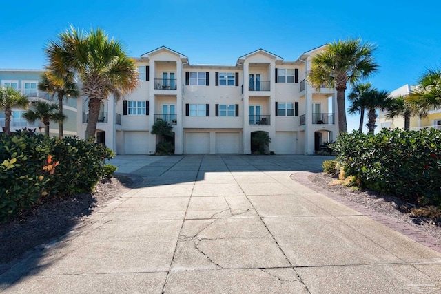 view of building exterior featuring a garage