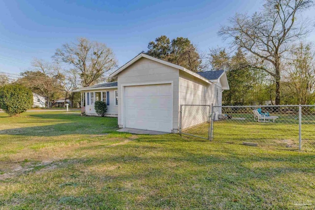 garage featuring fence